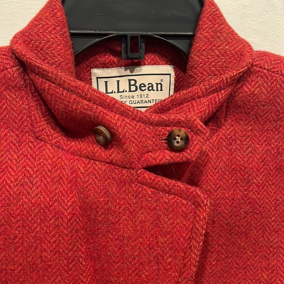 L.L.Bean Orange Herringbone Shetland Wool Tweed Blazer Jacket. 12 Petite - Picture 5 of 10
